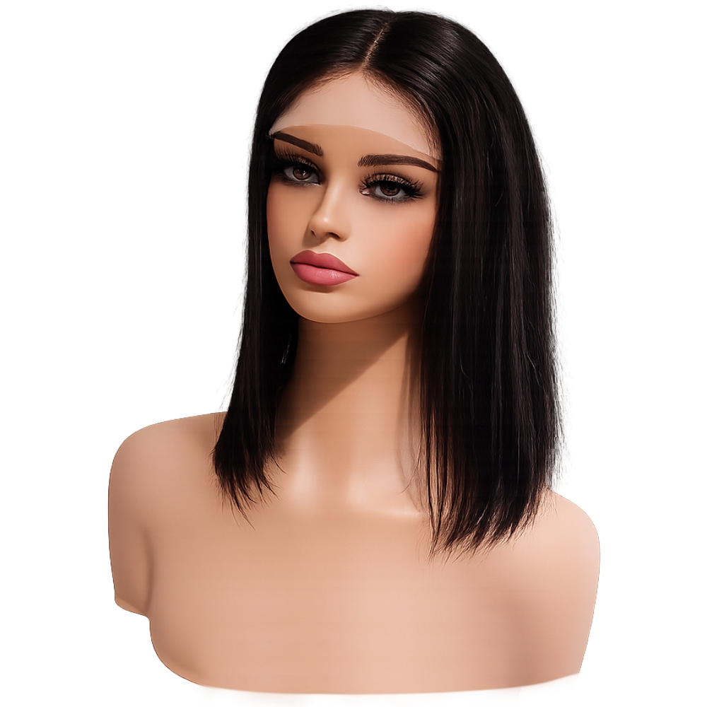 100% Human Hair Bob 12, 5x5 Closure Glueless